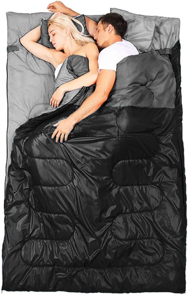 oaskys Double Sleeping Bag for Adults with 2 Pillows - Queen Size XL Waterproof Sleeping Bag for All Season Camping Hiking Backpacking 2 Person Sleeping Bags for Cold Weather & Warm - Image 6